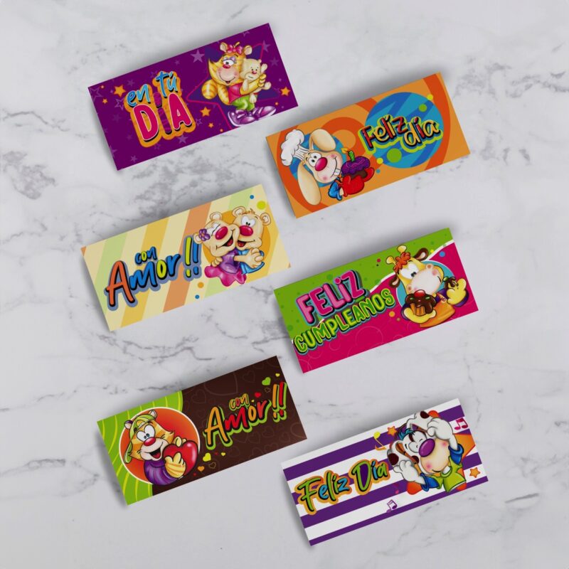 Lluvia de sobres con diseño de Muñecos